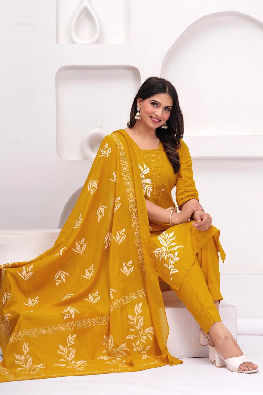 Cotton suits with dupatta