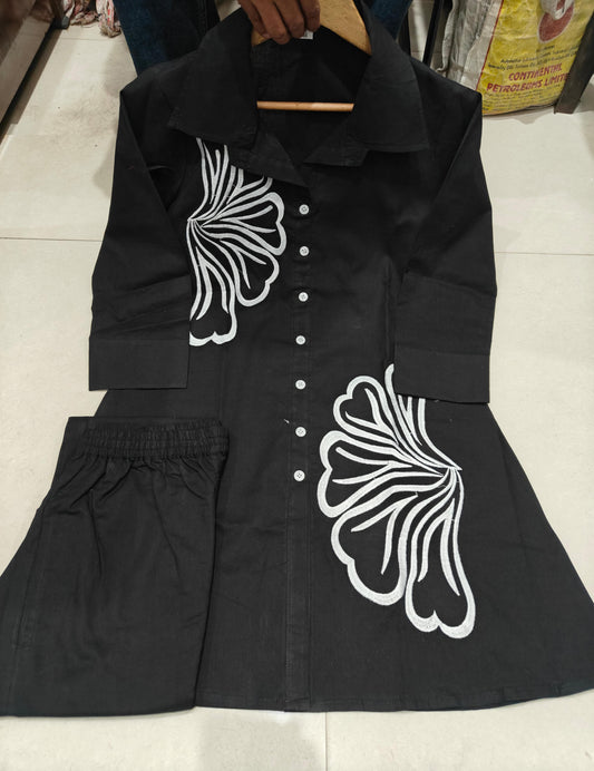 Premium cotton cord set for summer black cord